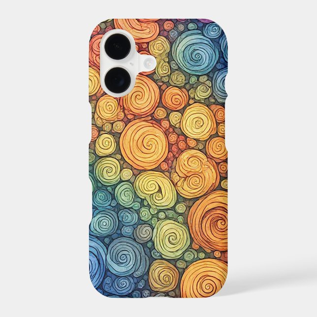 Colourful Abstract Doodle Swirl Pattern (Back)