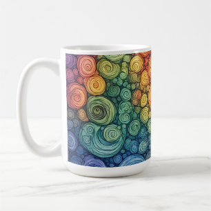 Colourful Abstract Doodle Swirl Pattern Coffee Mug