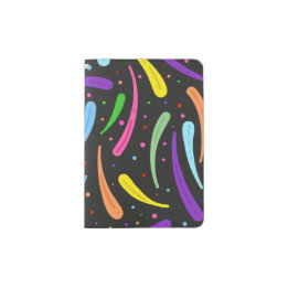 Colourful Abstract Dots and Shapes Pattern Passport Holder