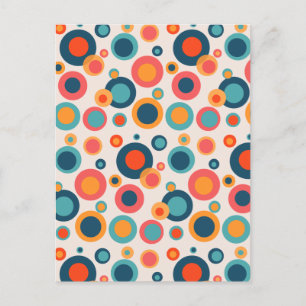 Colourful Abstract Dots Postcard