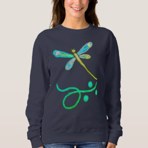 Colourful Abstract Dragonfly Wearable Art Sweatshirt