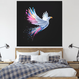 Colourful Abstract Eagle Design Canvas Print