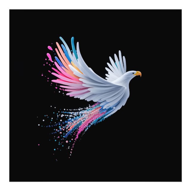 Colourful Abstract Eagle Design Photo Print (Front)