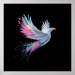 Colourful Abstract Eagle Design Poster