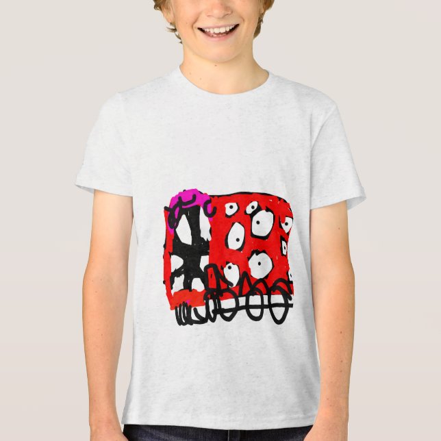 colourful abstract eater Tri-Blend shirt (Front)