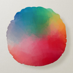 Colourful Abstract Elegant Template Trendy Modern Round Cushion