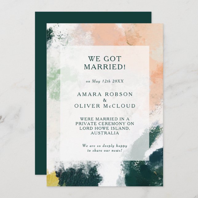 Colourful Abstract Elopement Announcement (Front/Back)
