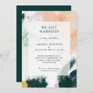 Colourful Abstract Elopement Announcement
