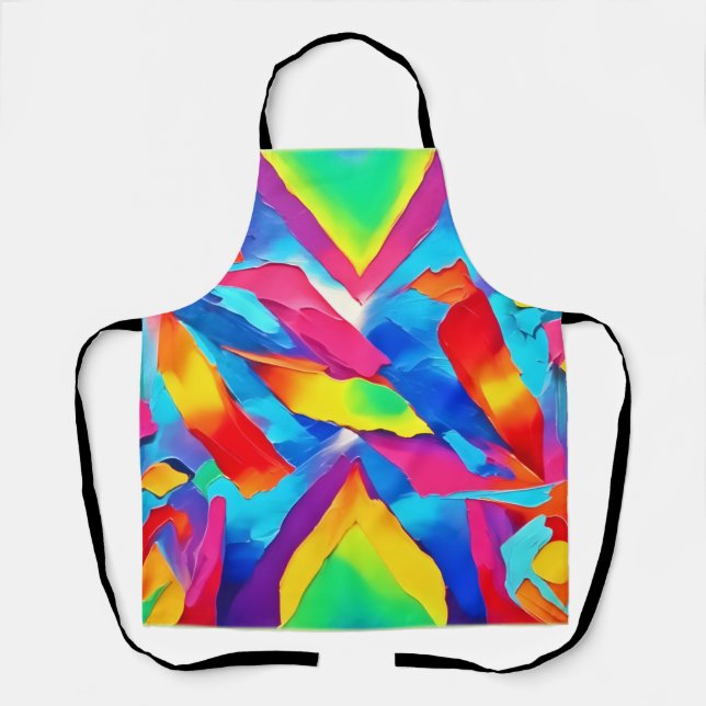 Colourful Abstract Expressionism Art Apron (Front)