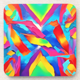 Colourful Abstract Expressionism Art Coaster
