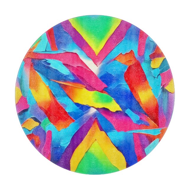 Colourful Abstract Expressionism Art Cutting Board (Front)