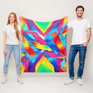 Colourful Abstract Expressionism Art Fleece Blanket