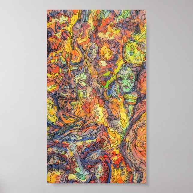 Colourful Abstract Expressionism Painting  Poster (Front)