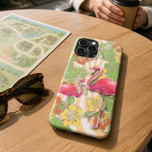 Colourful Abstract Flamingo & Floral  Case-Mate iPhone Case (Creator Uploaded)