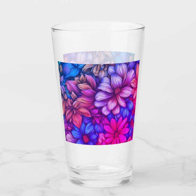 Colourful Abstract Floral #43 Glass (Front)