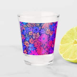 Colourful Abstract Floral #45 -  Shot Glass