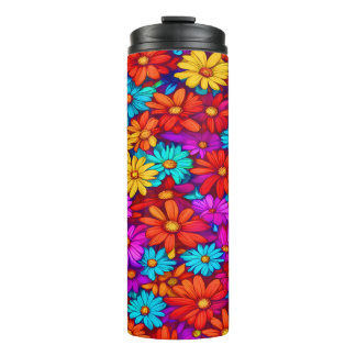 Colourful Abstract Floral #71 - Thermal Tumbler