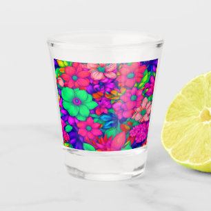 Colourful Abstract Floral #77 Shot Glass