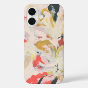 Colourful Abstract Floral Art Your Name iPhone 16 Case