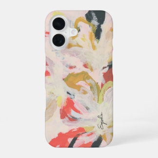 Colourful Abstract Floral Art Your Name iPhone 16 Case