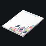 Colourful Abstract Floral Custom Monogram Name Notepad<br><div class="desc">Vibrant and playful abstract marble floral art,  personalised with your name.</div>