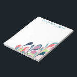 Colourful Abstract Floral Custom Monogram Name Notepad<br><div class="desc">Vibrant and playful abstract marble floral art,  personalised with your name.</div>