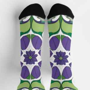 Colourful Abstract Floral Design Socks