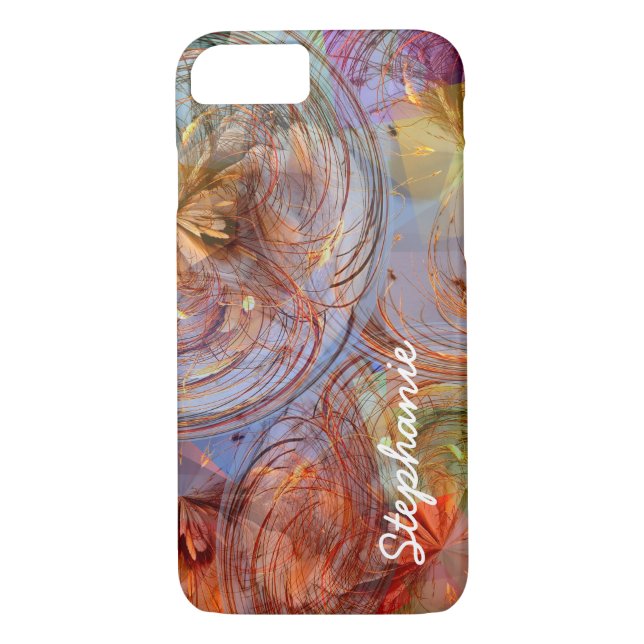 Colourful Abstract Floral Geometric Swirls Case-Mate iPhone Case (Back)