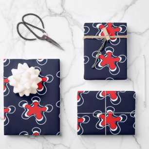 Colourful Abstract Floral Pattern Wrapping Paper Sheet