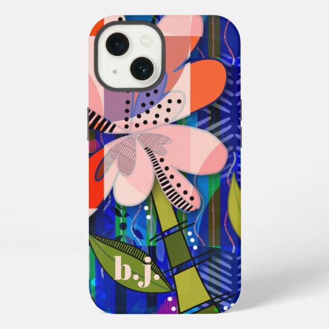 Colourful Abstract Floral Patterned iPhone Case (Back)