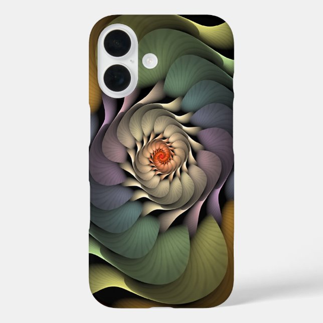 Colourful Abstract Floral Rainbow Spiral Case-Mate iPhone Case (Back)