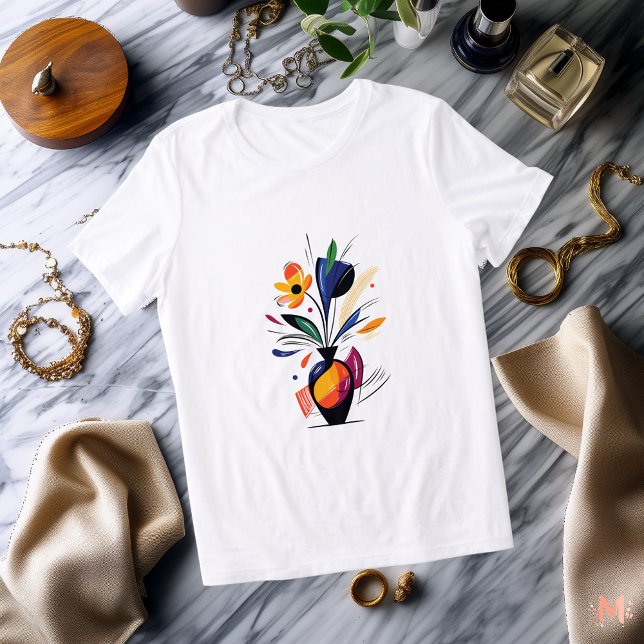 Colourful Abstract Floral T-Shirt | Modern Artisti Tri-Blend Shirt (Creator Uploaded)