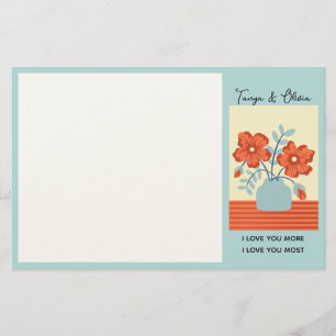 Colourful abstract flower arrangement illustration stationery