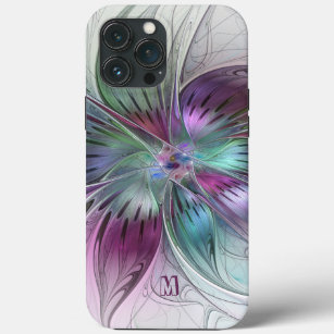 Colourful Abstract Flower Floral Fractal Monogram iPhone 13 Pro Max Case