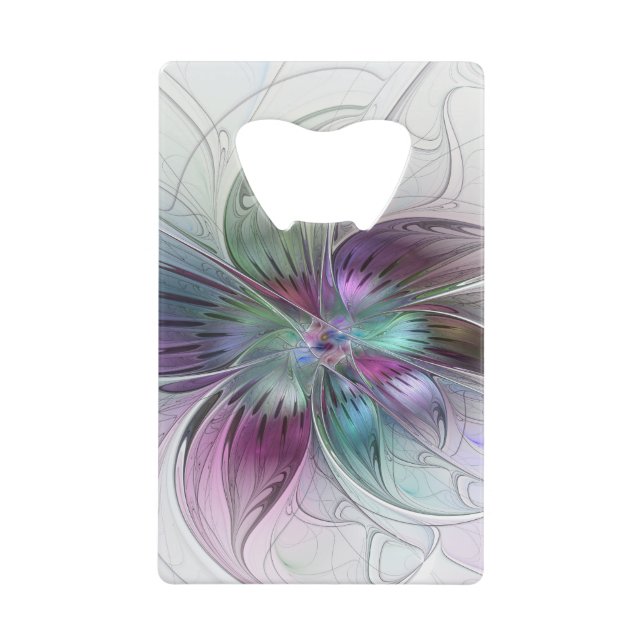 Colourful Abstract Flower Modern Floral Fractal Ar (Front)
