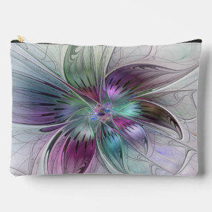 Colourful Abstract Flower Modern Floral Fractal Ar Accessory Pouch