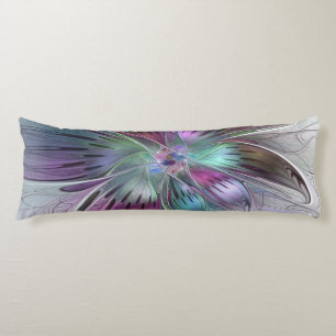 Colourful Abstract Flower Modern Floral Fractal Ar Body Cushion