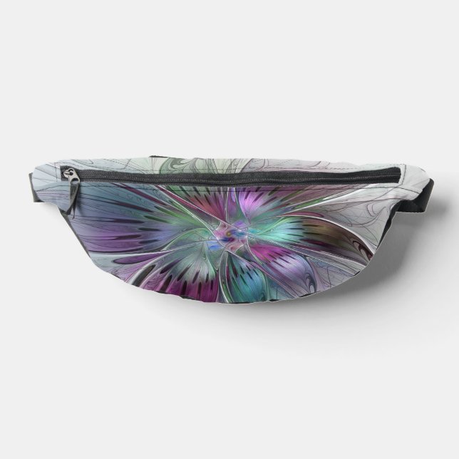 Colourful Abstract Flower Modern Floral Fractal Ar Bum Bags (Lay Down)
