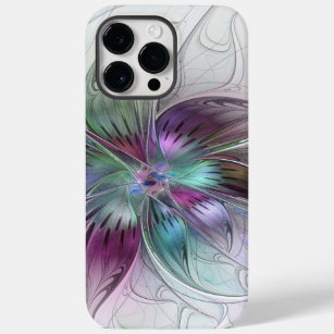 Colourful Abstract Flower Modern Floral Fractal Ar Case-Mate iPhone 14 Pro Max Case