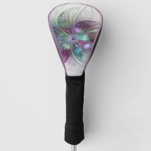 Colourful Abstract Flower Modern Floral Fractal Ar Golf Head Cover