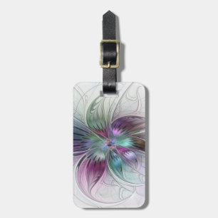 Colourful Abstract Flower Modern Floral Fractal Ar Luggage Tag