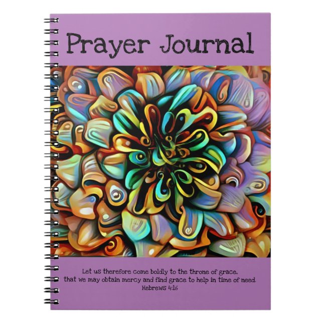 Colourful Abstract Flower Prayer Journal (Front)