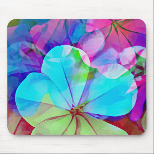 Colourful Abstract Flowers Art Mouse Pad