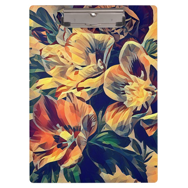 colourful abstract flowers nature original art   clipboard (Front)