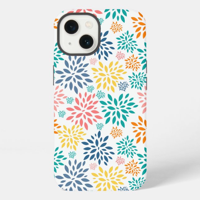 Colourful abstract flowers pattern Case-Mate iPhon iPhone Case (Back)