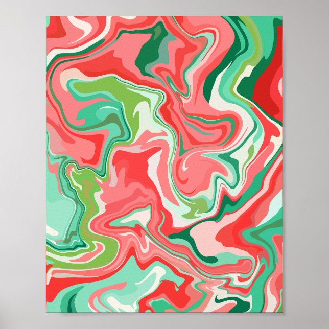 Colourful Abstract Fluid Design Poster (Front)