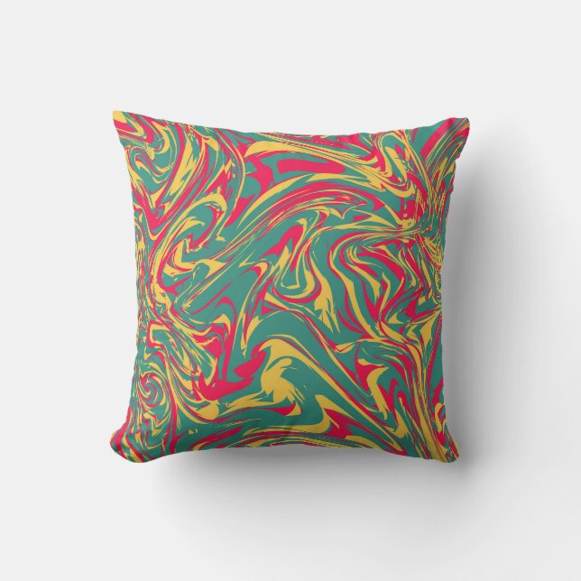 Colourful Abstract Fluid Style Background Cushion (Front)
