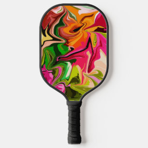 Colourful Abstract Fluid Style Background Pickleball Paddle