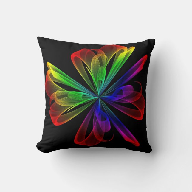 Colourful Abstract Fractal Wave  Cushion (Front)