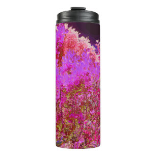 Colourful Abstract Garden with Purple Sunset Thermal Tumbler